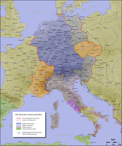 The Holy Roman Empire Around 1000 Gifex