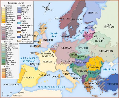 Europe Language Groups In 1815 Gifex