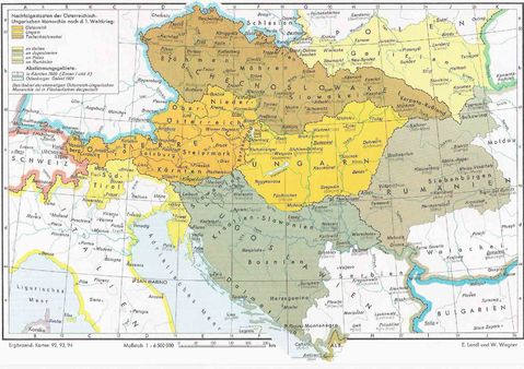 Austro Hungarian Empire Map Successor States Of The Austro Hungarian Empire 1918