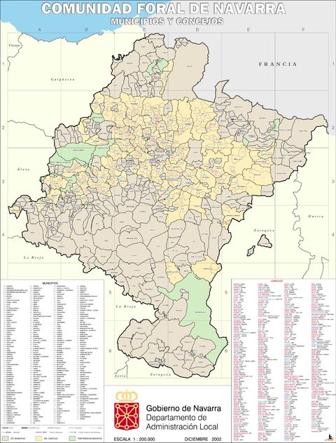 mapa navarra municipios Municipios y Concejos de Navarra 2002   Navarra | Gifex