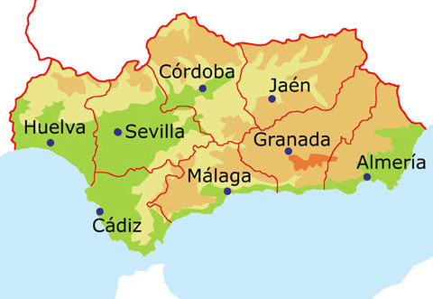 Resultado de imagen de mapa andalucia