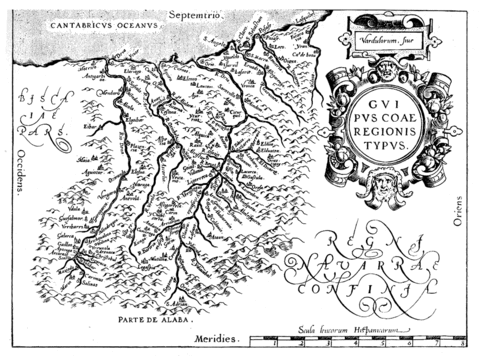 Mapa de Guipúzcoa 1584 Gifex