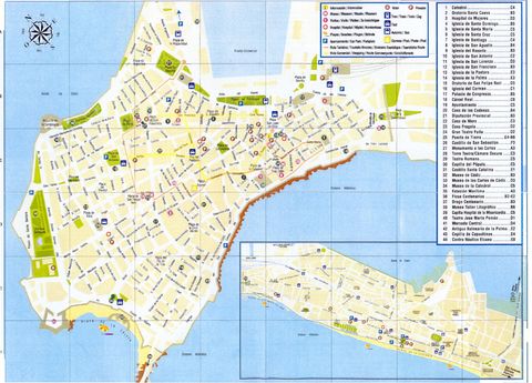 Cadiz city tourist map