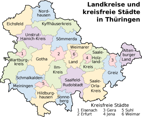Mapa de Turingia | Gifex