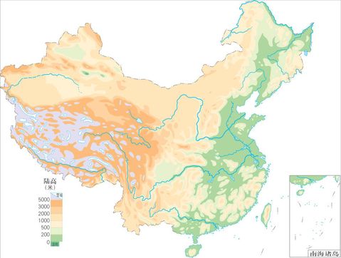 Physical Map Of China Gifex Physical Map Of China