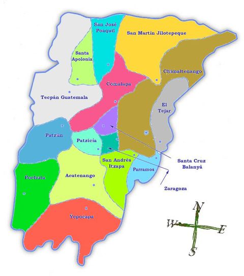 Political map of Chimaltenango | Gifex