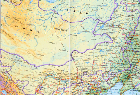 Mongolia Physical Map Mongolia Map Physical Map