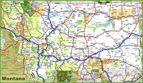 Montana road map Gifex - Montana Road Map