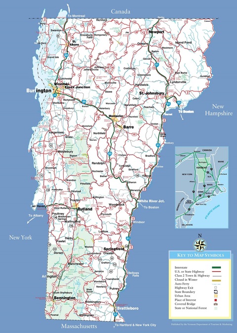 Map Of Northern Vermont Vermont Map | Gifex