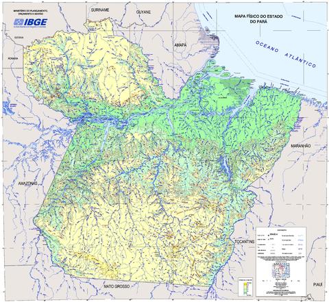 Mapa físico del Estado del Pará | Gifex