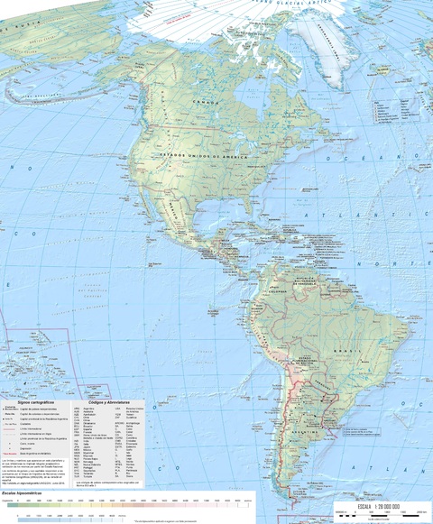 The Americas Physical Map Physical Map Of The Americas
