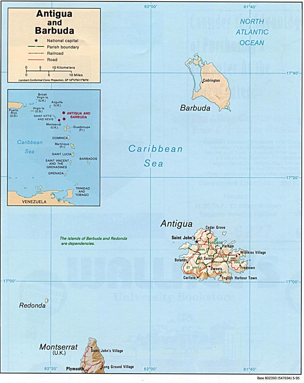 Antigua and Barbuda Shaded Relief Map