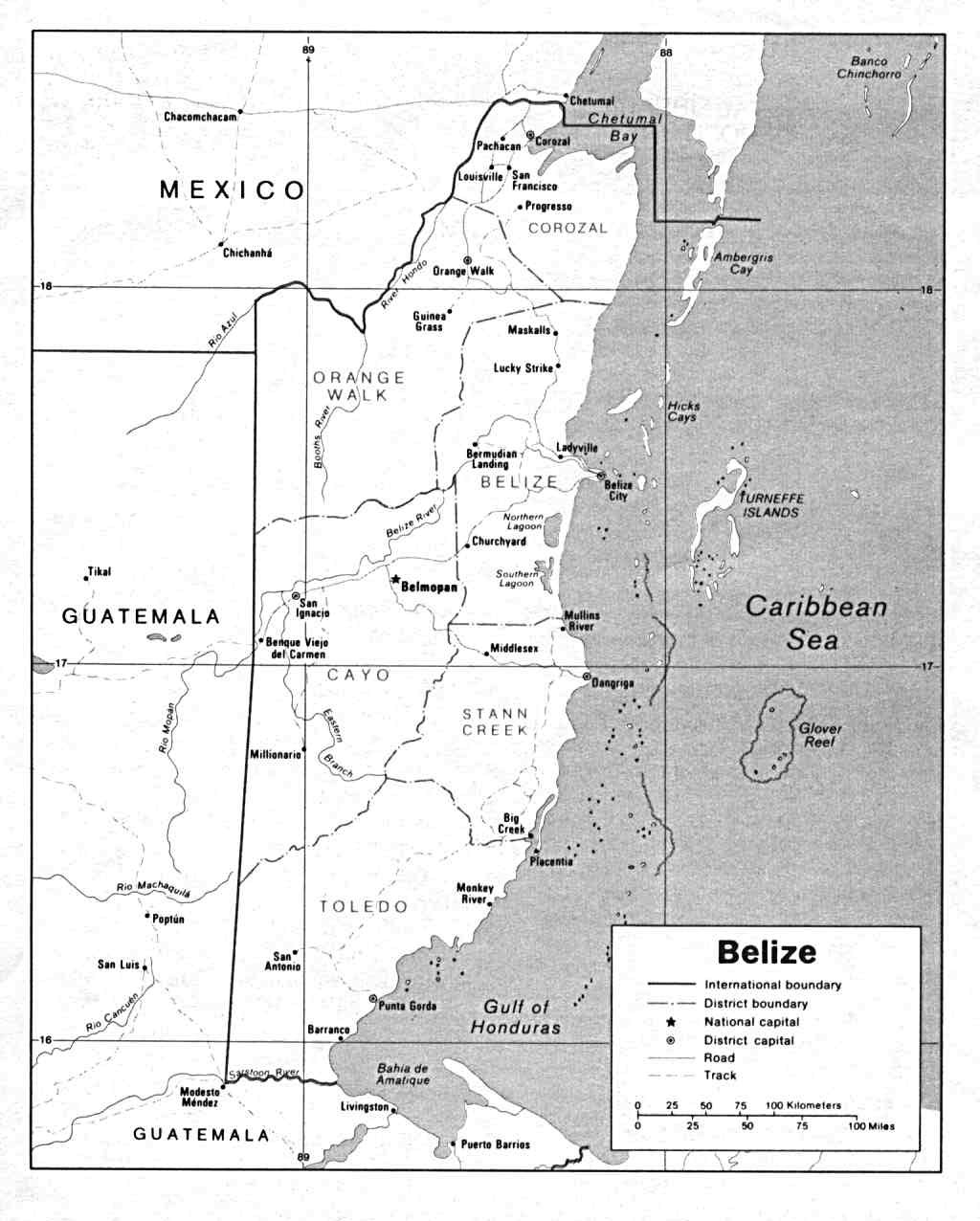 Belize Political Map
