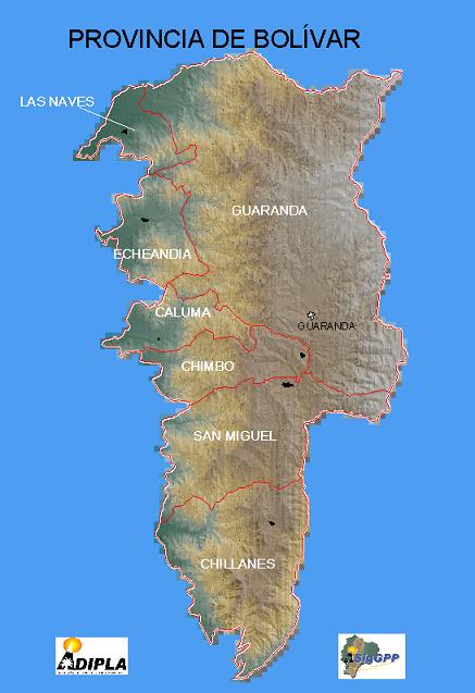 Bolívar Province Map Ecuador Bolívar Province Map Ecuador