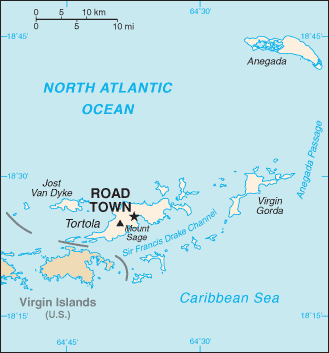 British Virgin Islands Small Scale Map