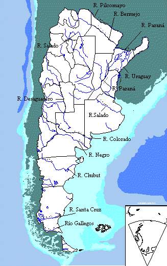 Carte Hydrographique De l'Argentine
