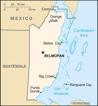 Carte Petite Echelle du Belize