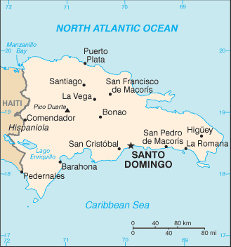 Carte Petite Echelle de la République Dominicaine
