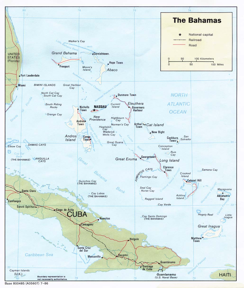Carte Politique des Bahamas