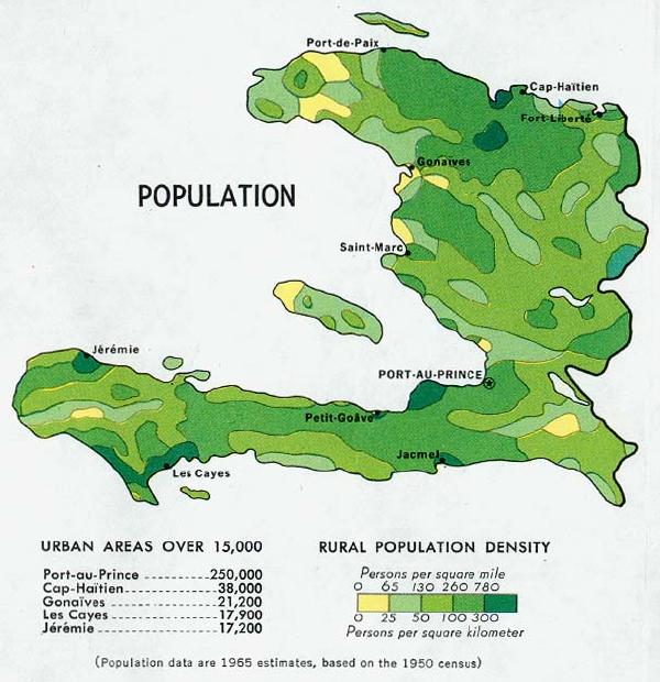 Carte de la Population d'Haïti
