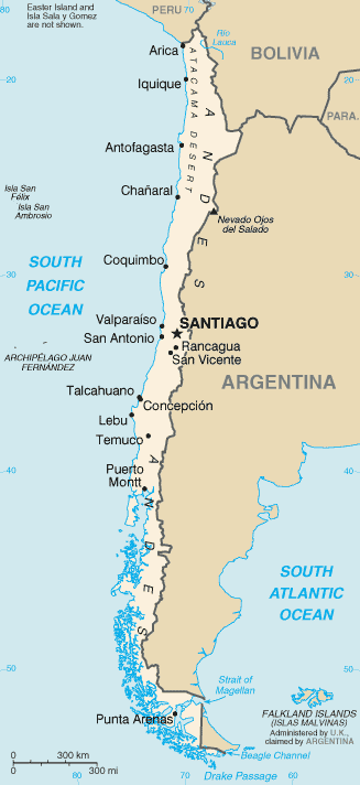 Chile - Mapa Pequeña Escala