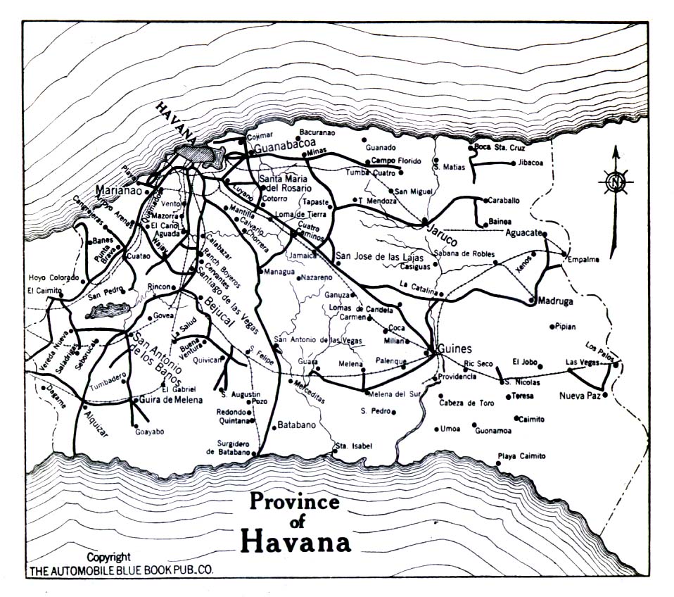 Cuba - Province of Havana Map 1919