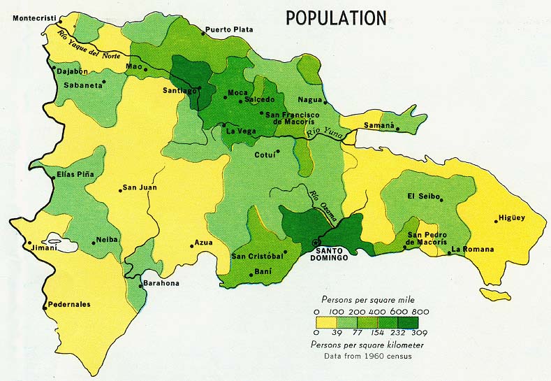 Dominican Republic Population Map