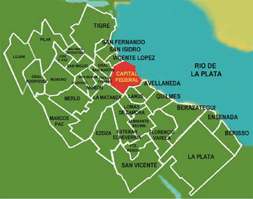 Greater Buenos Aires Map, Argentina