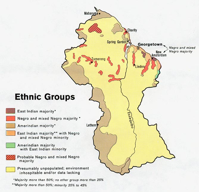 Guyana Ethnic Groups Map