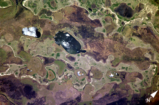 Image, Photo Satellite Topographie Marécageuse d'Iberá, Argentine