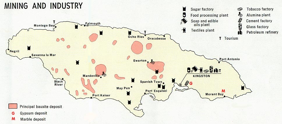 Jamaica Mining and Industry Map