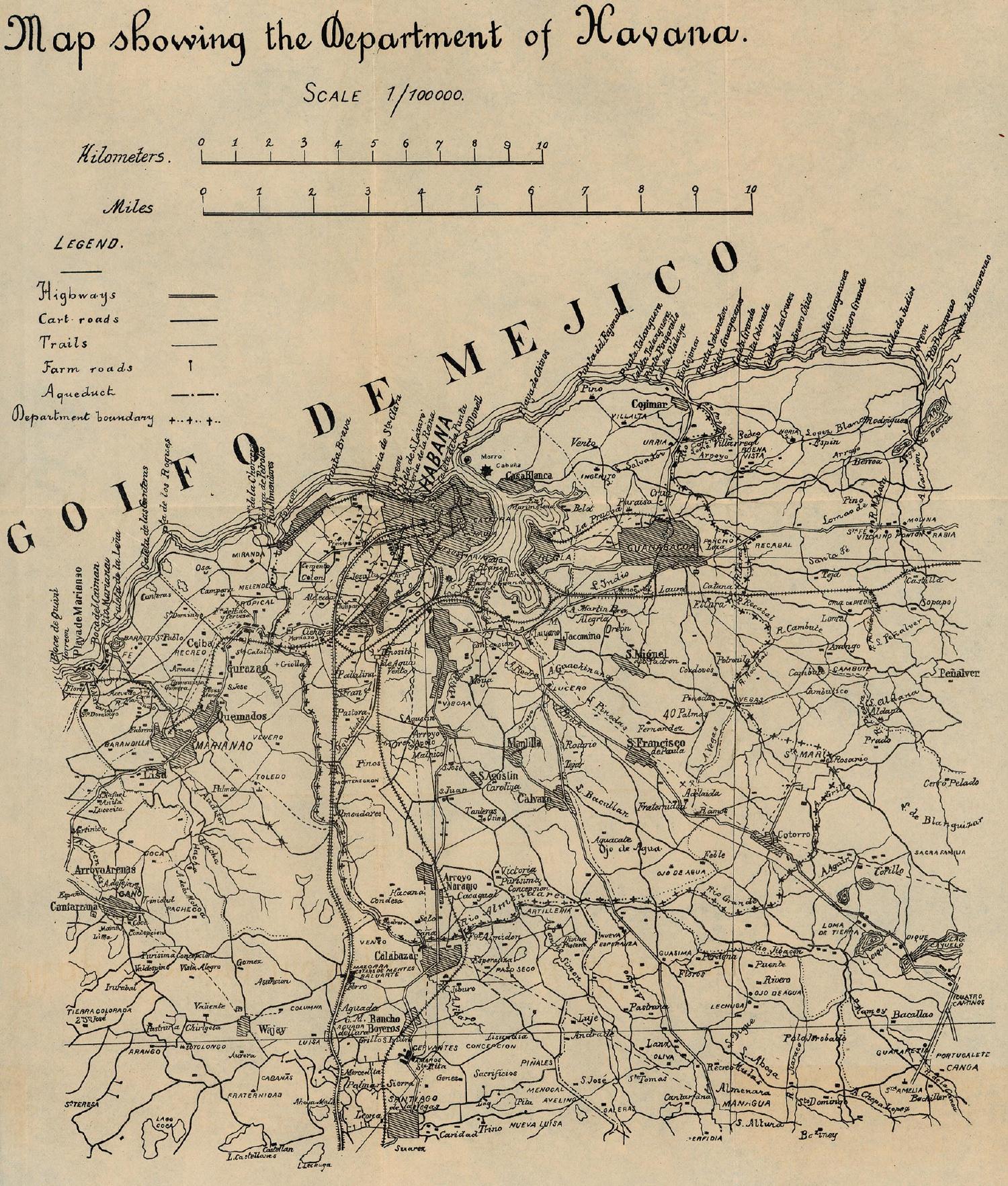 Map Showing the Department of Havana 1899
