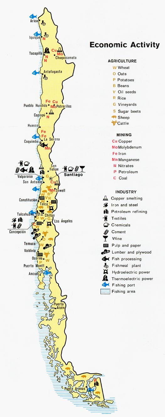 Mapa de Chile - Actividad Económica