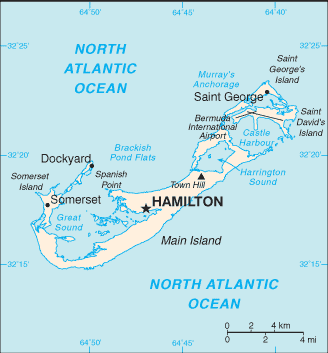 Mapa Pequeña Escala de Bermuda