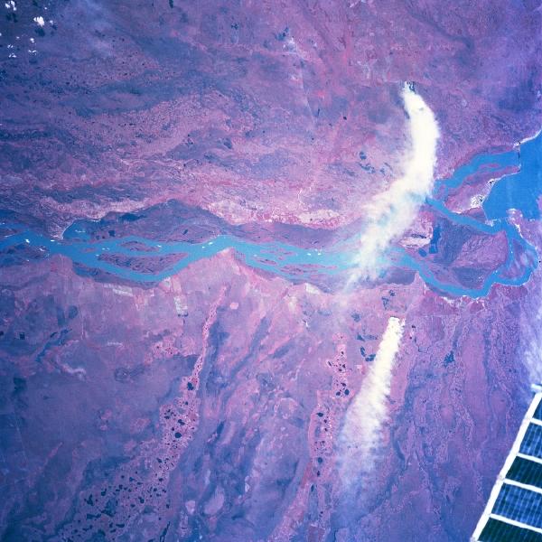 Mapa Satelital, Foto, Imagen Satelite, Foto, Imagen Satélite del Río Parana, Argentina/Paraguay