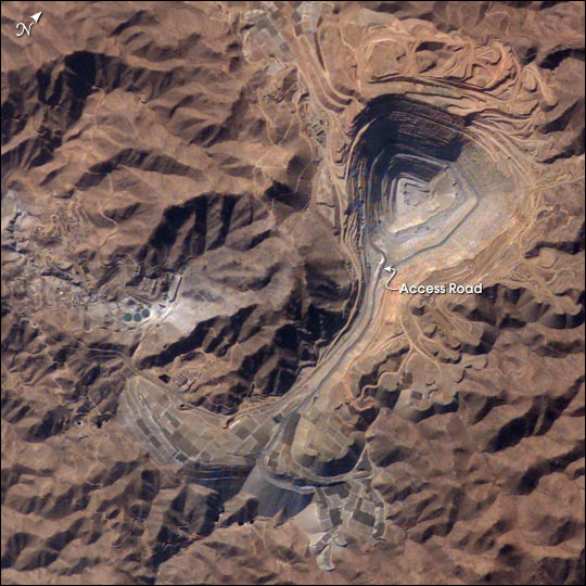 Mapa Satelital, Foto, Imagen Satelite, Foto, Imagen Satélite de una Mina de Cobre en Toquepala, Sur de Peru