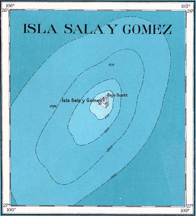 Mapa Topografíco de las Islas Sala y Gomez, Chile 1927