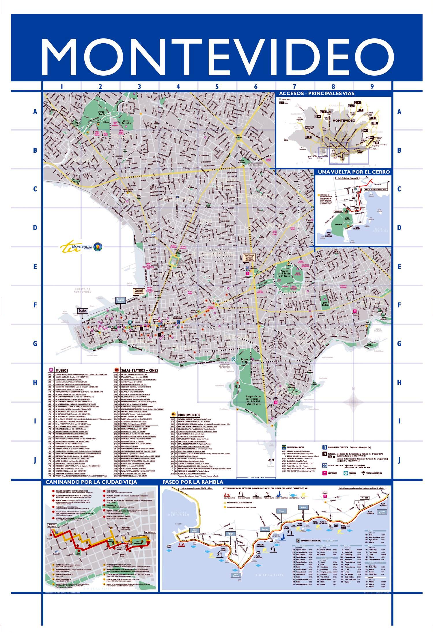 Montevideo Medium Scale Map, Uruguay
