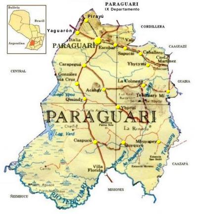 Paraguarí Department Map, Paraguay