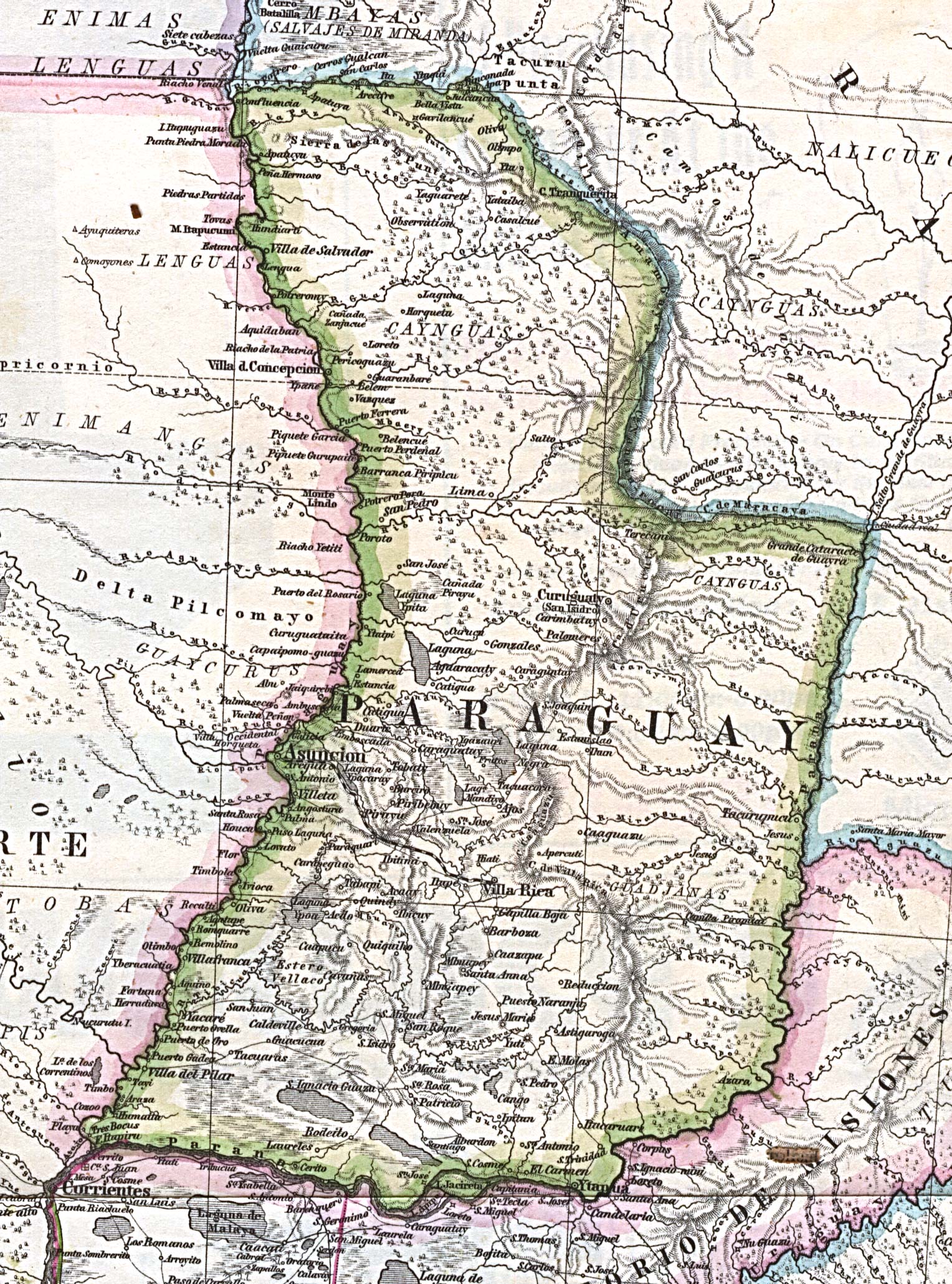 Paraguay Historical Map 1875