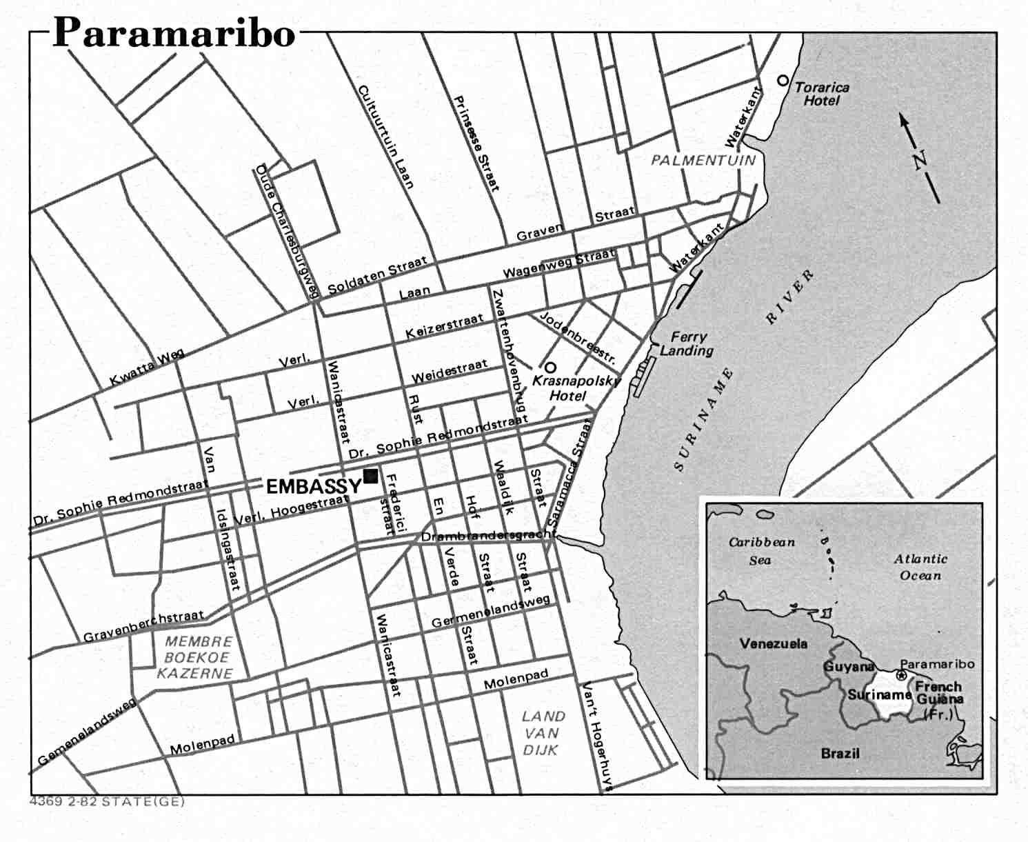 Paramaribo City Map, Suriname