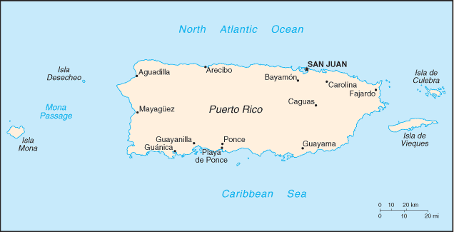 Puerto Rico Small Scale Map