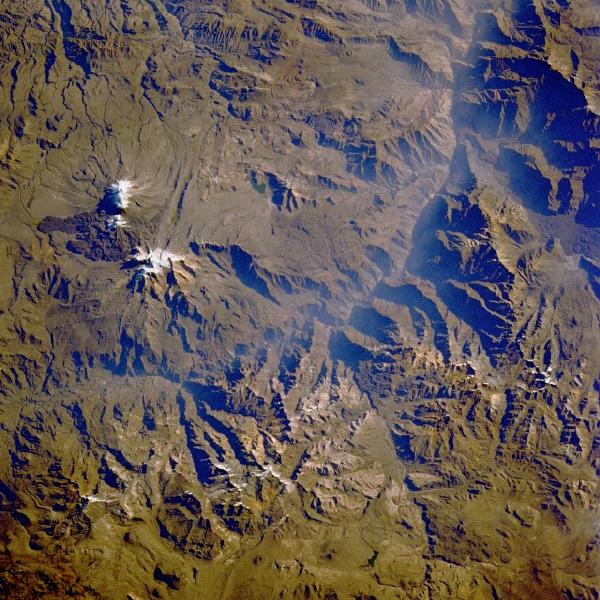 Satellite Image, Photo of Ampato Volcano, Peru
