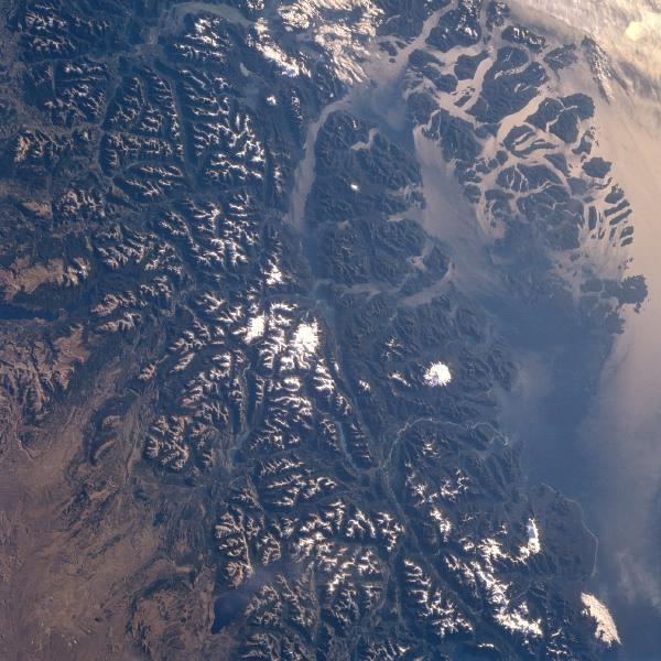 Satellite Image, Photo of Andes Mountains, Chonos Archipelago, Chile