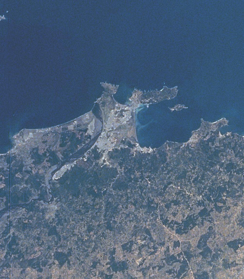 Satellite Image, Photo of Concepción City, Port of Talcahuano, Chile