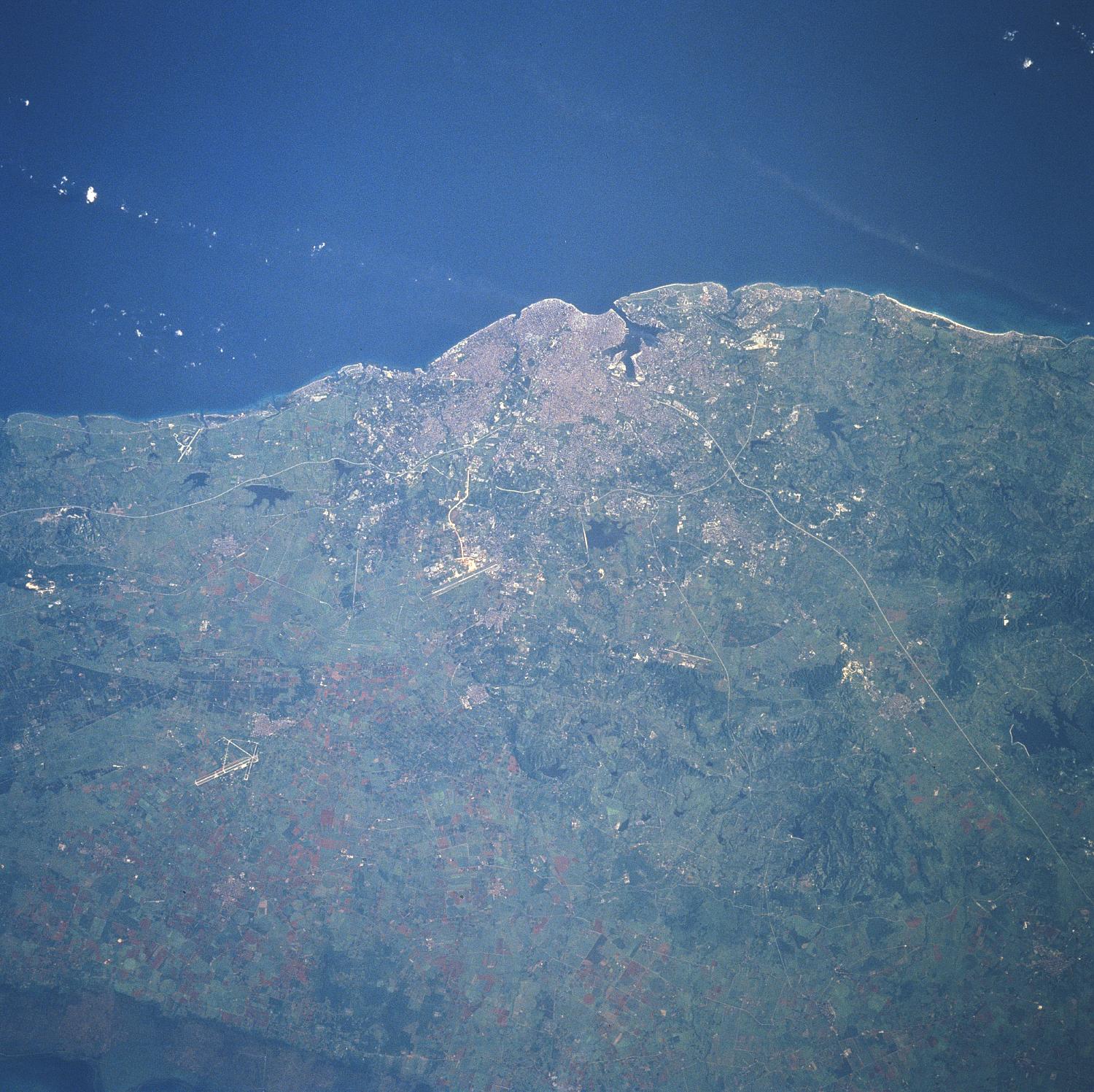 Satellite Image, Photo of Cuba's Capital City of Havana