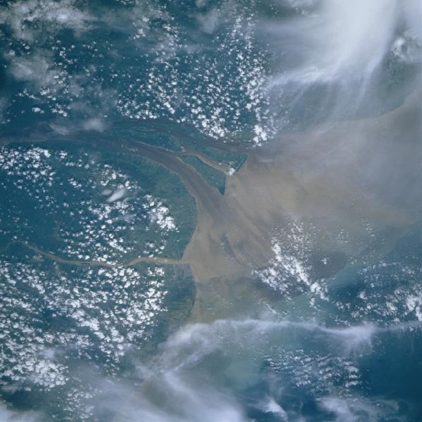 Satellite Image, Photo of Georgetown, Essequibo River Mouth, Guyana