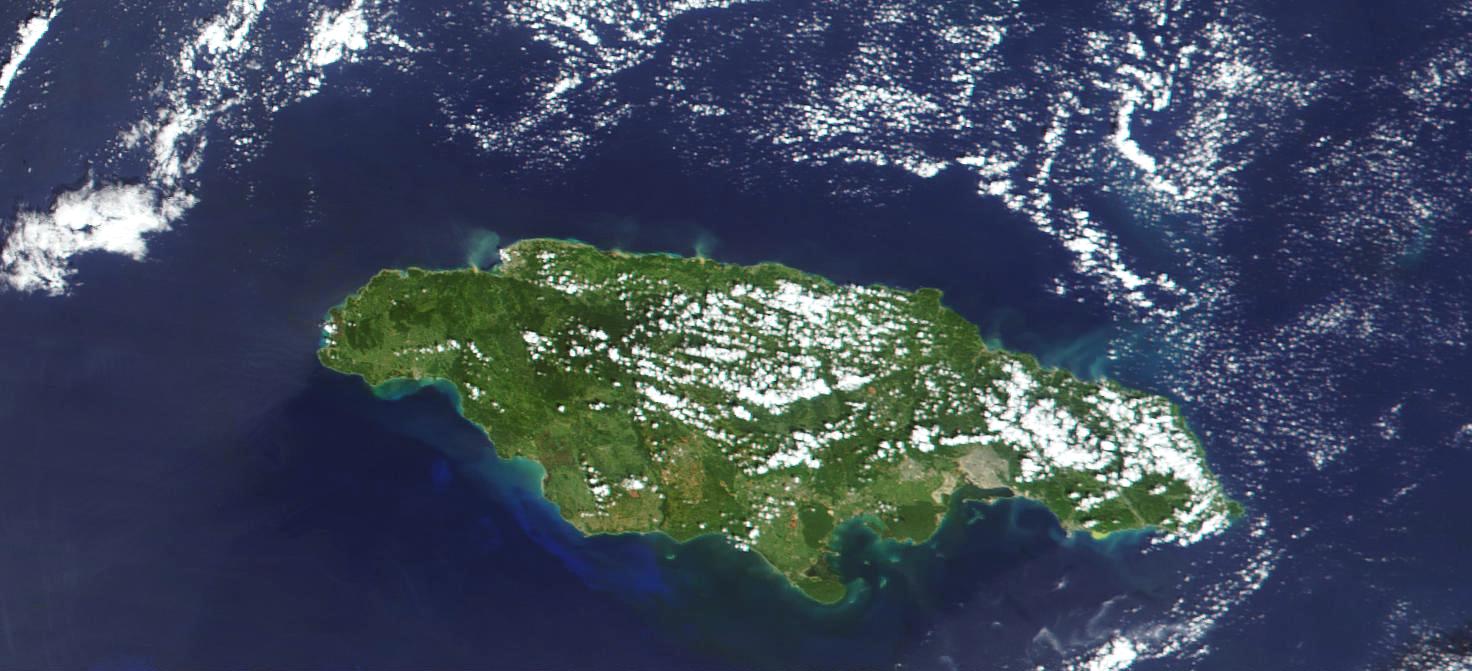 Satellite Image, Photo, Island of Jamaica