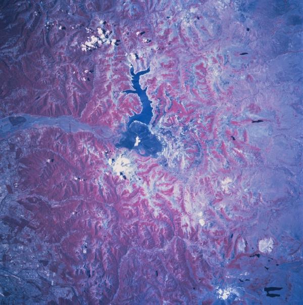 Satellite Image, Photo of Laguna de la La Laja, Chile