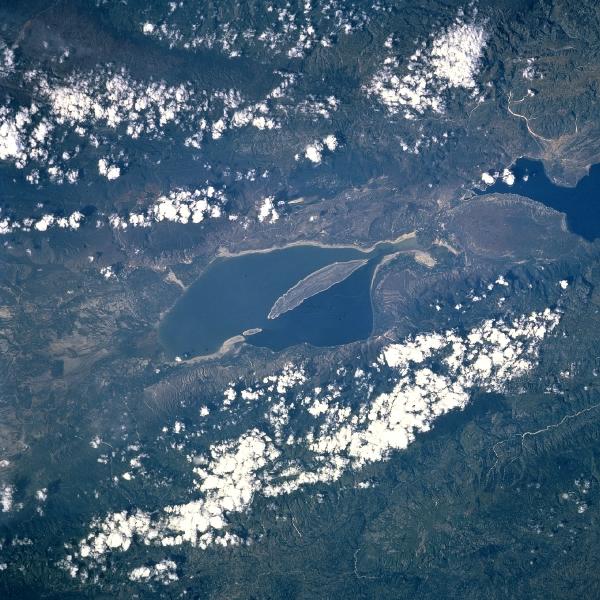 Satellite Image, Photo of Lake Enriquillo, Dominican Republic